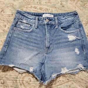 Flying Monkey Light Blue Ripped Jean Shorts